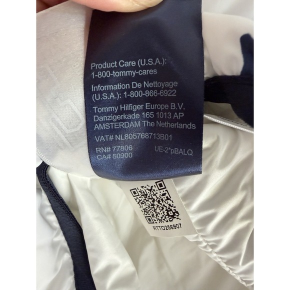 TOMMY HILFIGER Mens‎ Puffer Jacket Insulated Coat Sz XL White NWT - Picture 10 of 12